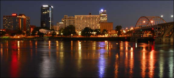 Photo of A view of Little Rock, Arkansas at night.