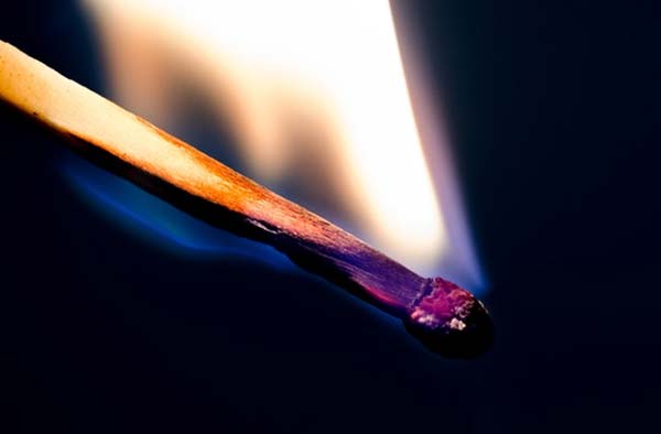Photo of a match on fire