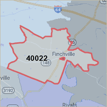 Map of ZIP code 40022 Louisville Kentucky
