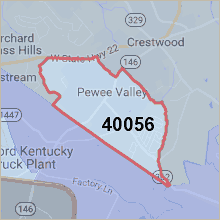 Map of ZIP code 40056 Louisville Kentucky
