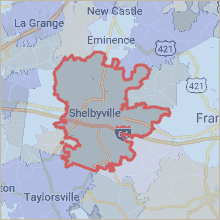Map of ZIP code 40065 Louisville Kentucky